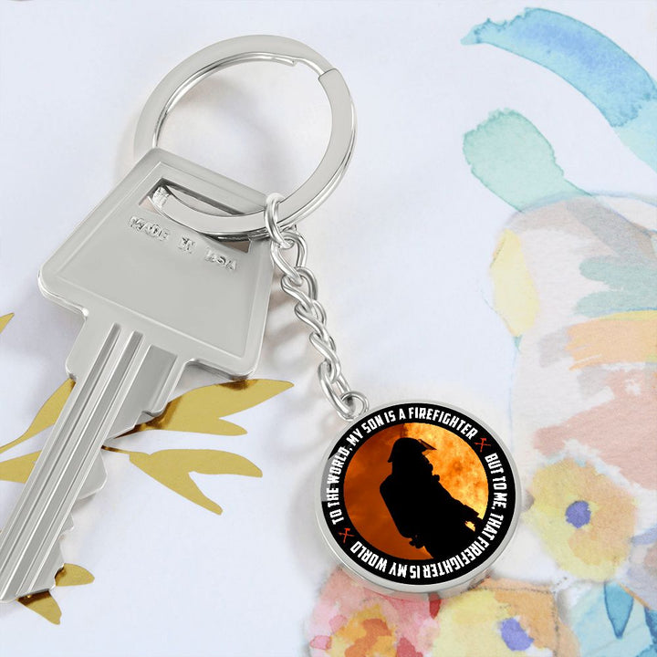 My Son | My Son is a Firefighter - Circle Keychain