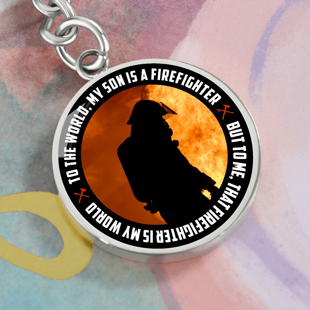 My Son | My Son is a Firefighter - Circle Keychain
