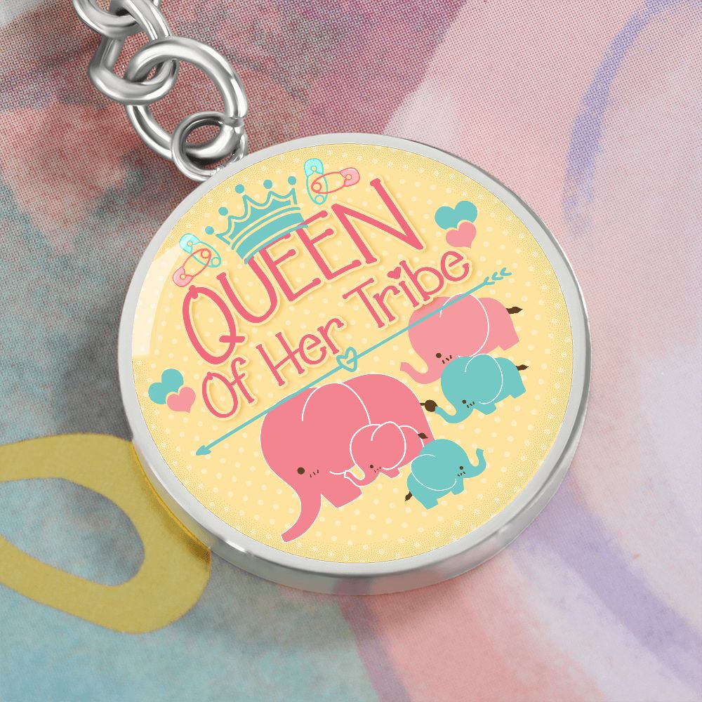 Queen of Her Tribe - Circle Keychain
