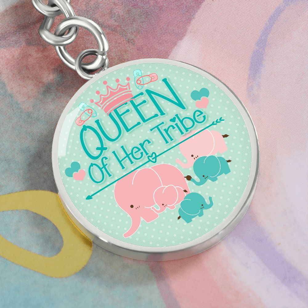Queen of Her Tribe Version 2 - Circle Keychain