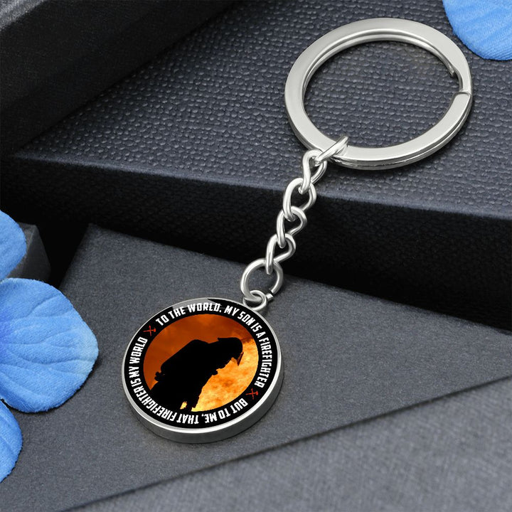 My Son | My Son is a Firefighter - Circle Keychain