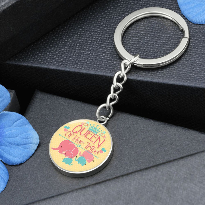 Queen of Her Tribe - Circle Keychain
