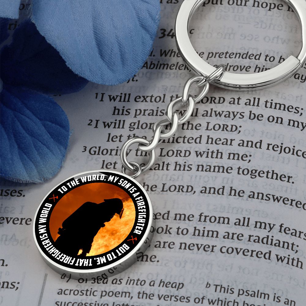 My Son | My Son is a Firefighter - Circle Keychain
