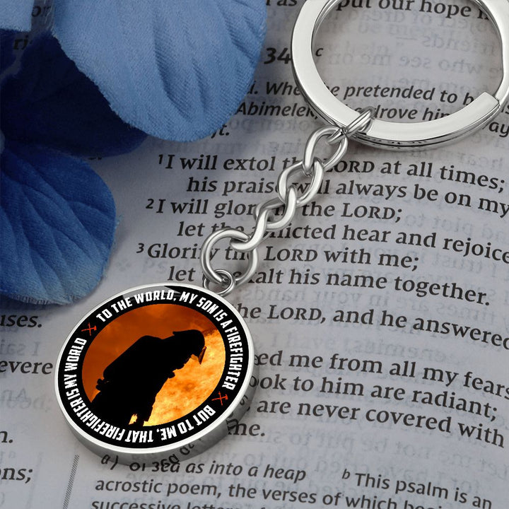 My Son | My Son is a Firefighter - Circle Keychain