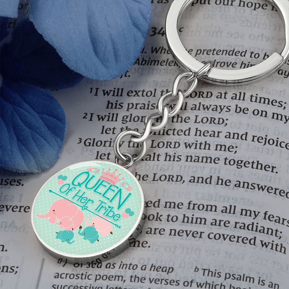 Queen of Her Tribe Version 2 - Circle Keychain