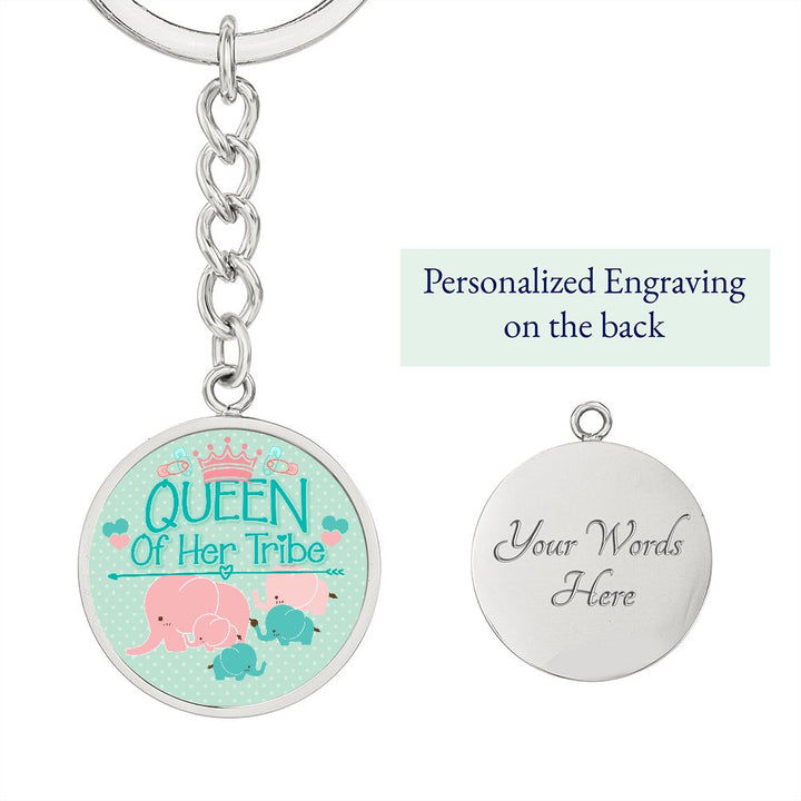 Queen of Her Tribe Version 2 - Circle Keychain