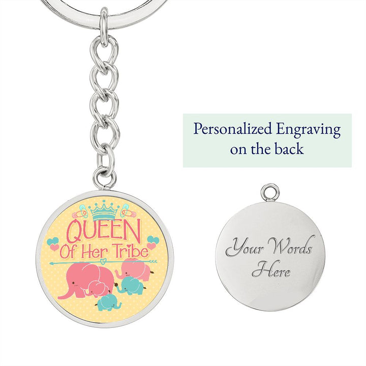 Queen of Her Tribe - Circle Keychain