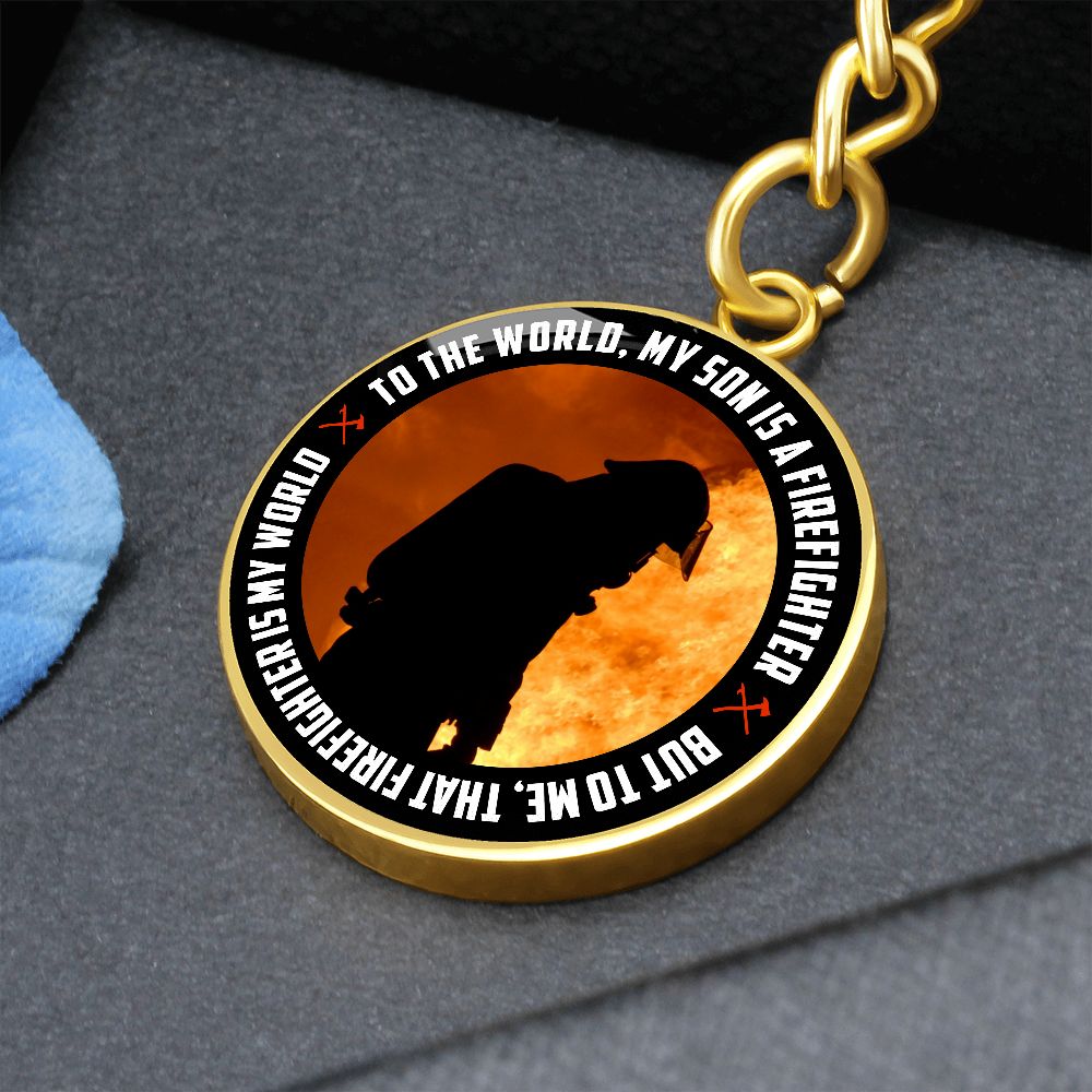 My Son | My Son is a Firefighter - Circle Keychain