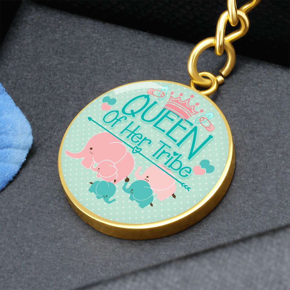 Queen of Her Tribe Version 2 - Circle Keychain