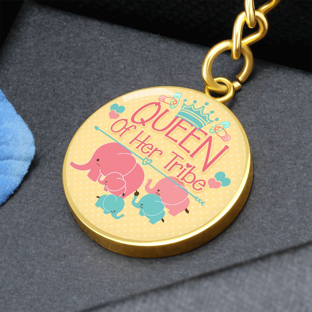 Queen of Her Tribe - Circle Keychain