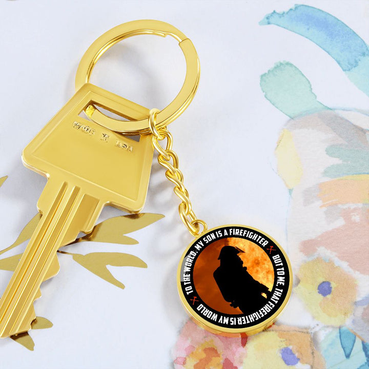 My Son | My Son is a Firefighter - Circle Keychain