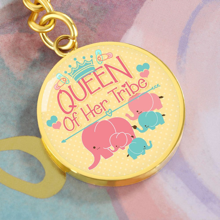 Queen of Her Tribe - Circle Keychain
