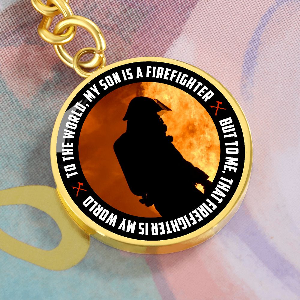 My Son | My Son is a Firefighter - Circle Keychain