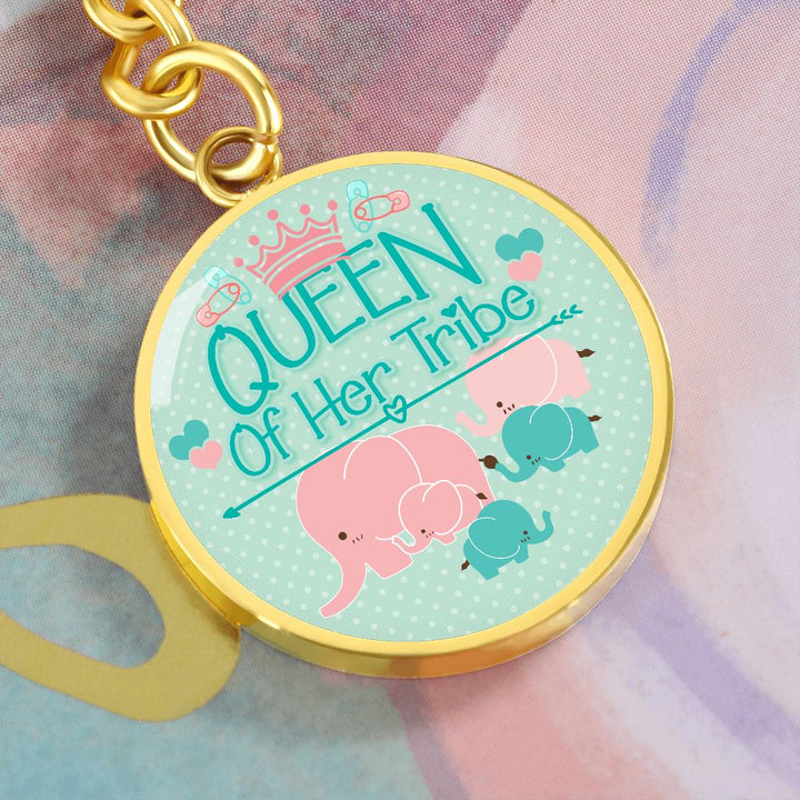 Queen of Her Tribe Version 2 - Circle Keychain