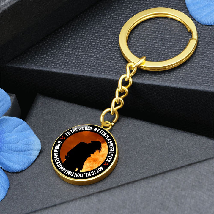 My Son | My Son is a Firefighter - Circle Keychain