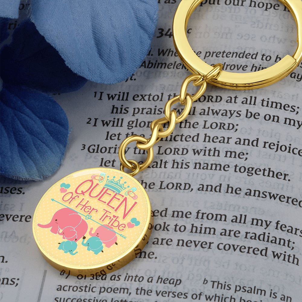 Queen of Her Tribe - Circle Keychain