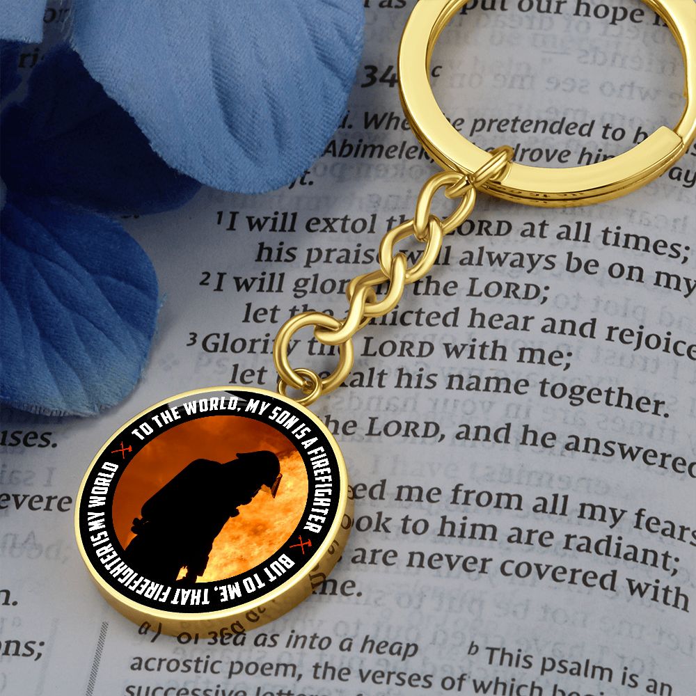 My Son | My Son is a Firefighter - Circle Keychain