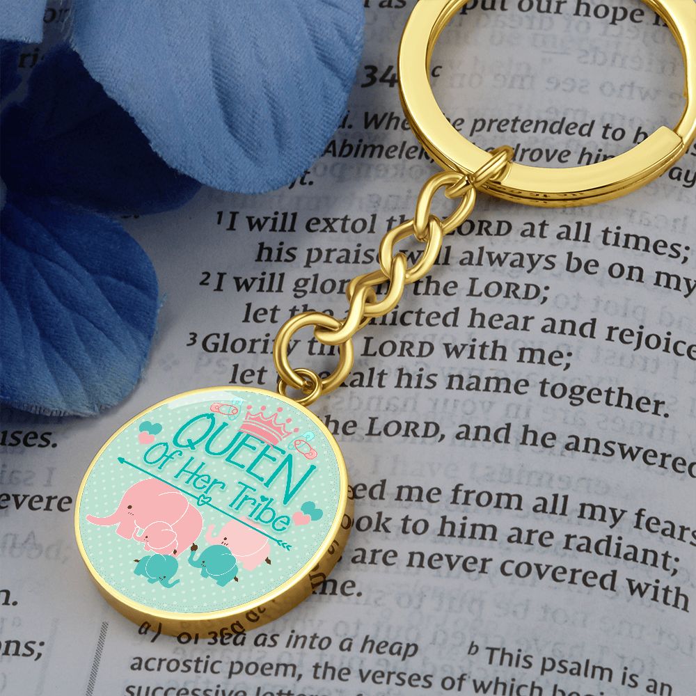 Queen of Her Tribe Version 2 - Circle Keychain