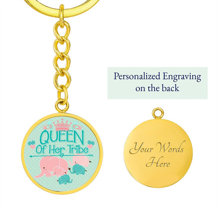 Queen of Her Tribe Version 2 - Circle Keychain