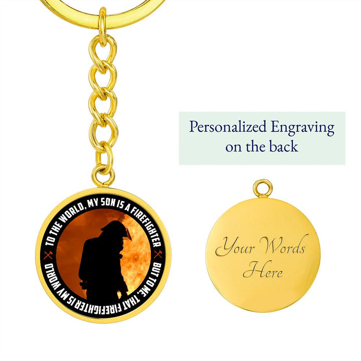 My Son | My Son is a Firefighter - Circle Keychain
