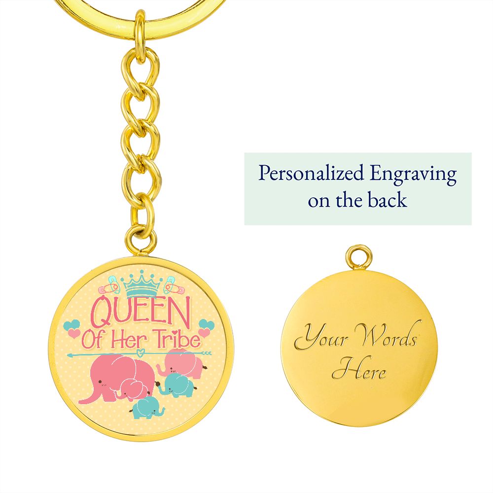 Queen of Her Tribe - Circle Keychain