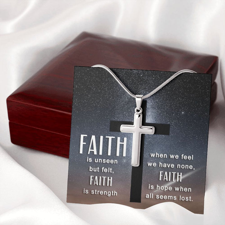 Faith | Faith is unseen but felt - Stainless Cross Necklace with Ball Chain