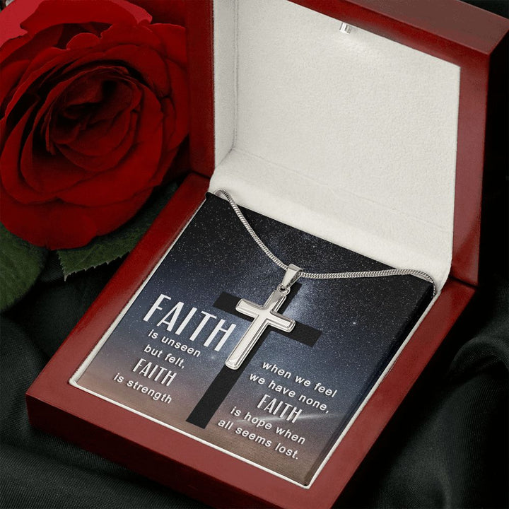 Faith | Faith is unseen but felt - Stainless Cross Necklace with Ball Chain