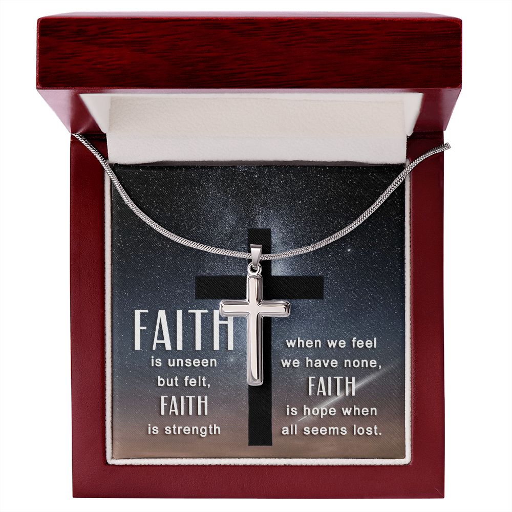 Faith | Faith is unseen but felt - Stainless Cross Necklace with Ball Chain