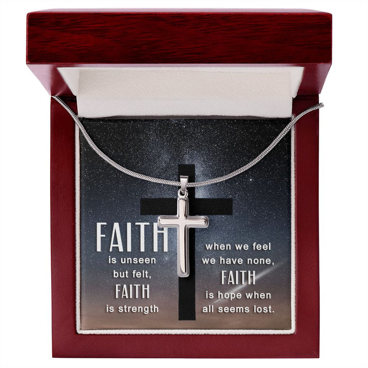 Faith | Faith is unseen but felt - Stainless Cross Necklace with Ball Chain