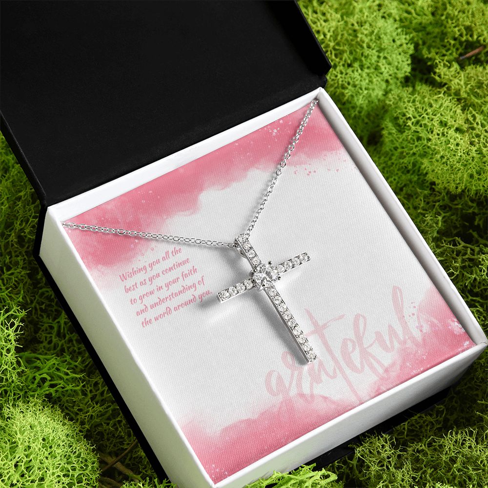 Wishing you all the best as you continue to grow in your Faith - CZ Cross Necklace