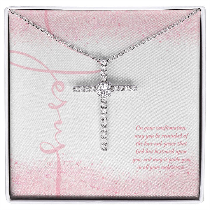 On Your Confirmation, May You reminded of the Love and Grace That God has Bestowed - CZ Cross Necklace