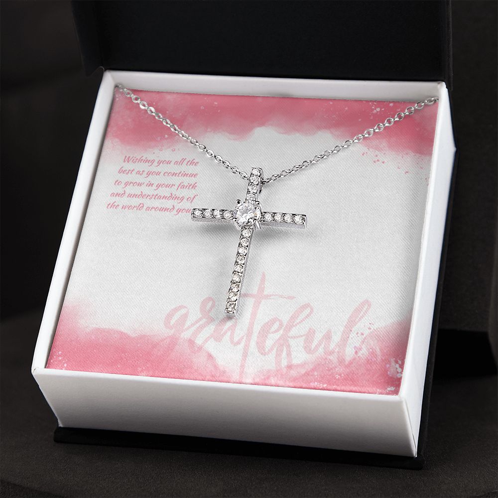 Wishing you all the best as you continue to grow in your Faith - CZ Cross Necklace