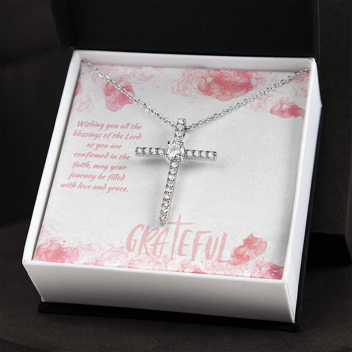 May your journey be filled with Love and Grace - CZ Cross Necklace