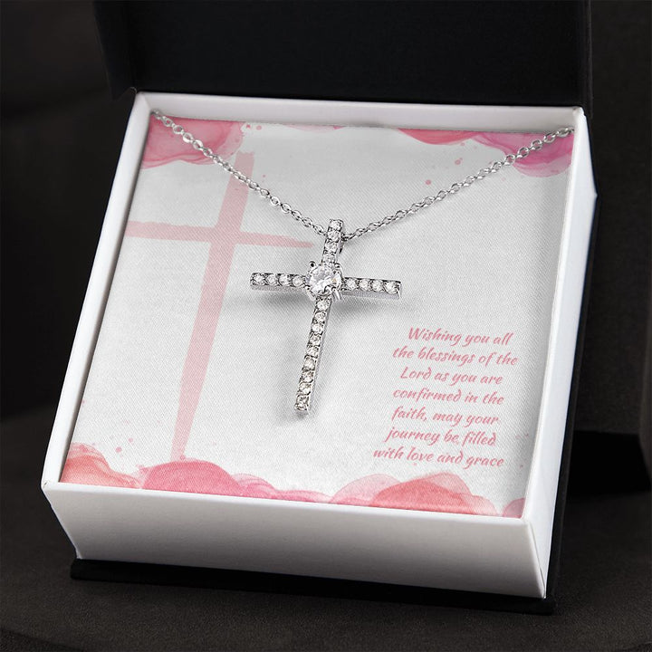 May Your Journey be filled with Love and Grace - CZ Cross Necklace