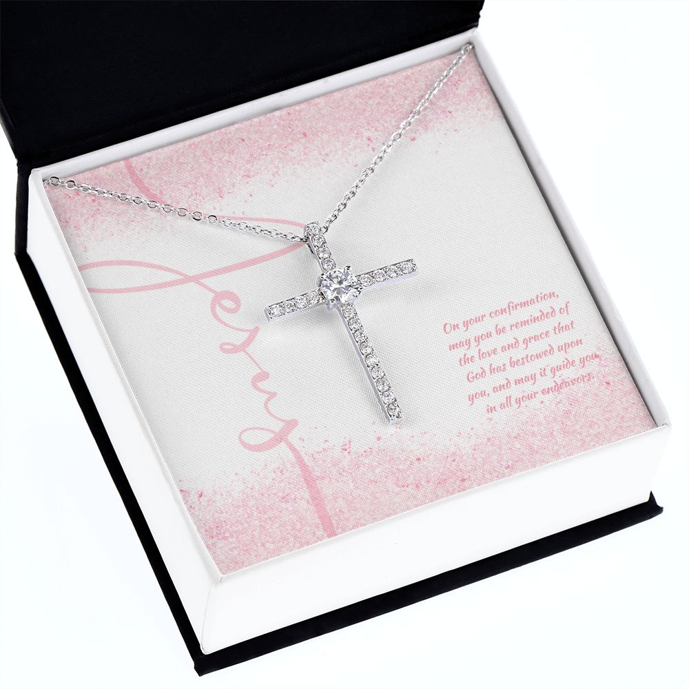 On Your Confirmation, May You reminded of the Love and Grace That God has Bestowed - CZ Cross Necklace