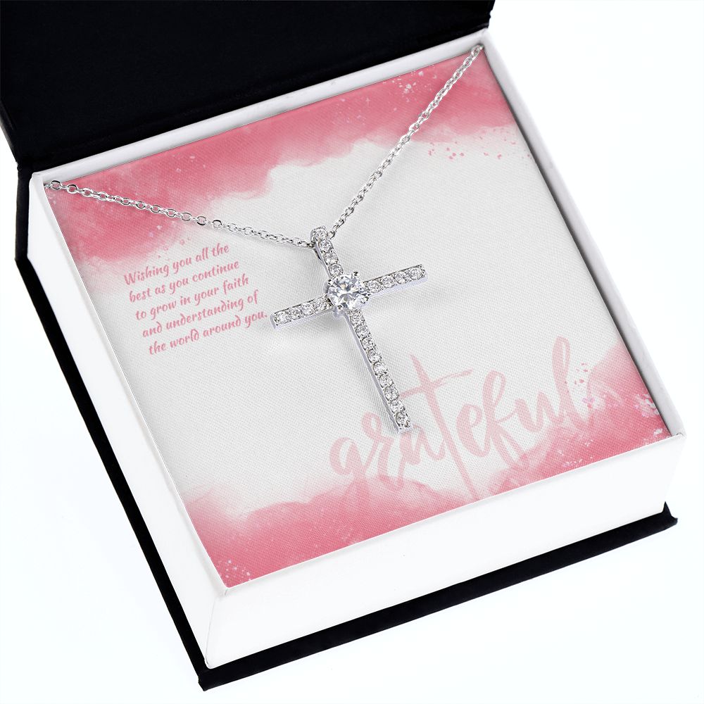 Wishing you all the best as you continue to grow in your Faith - CZ Cross Necklace