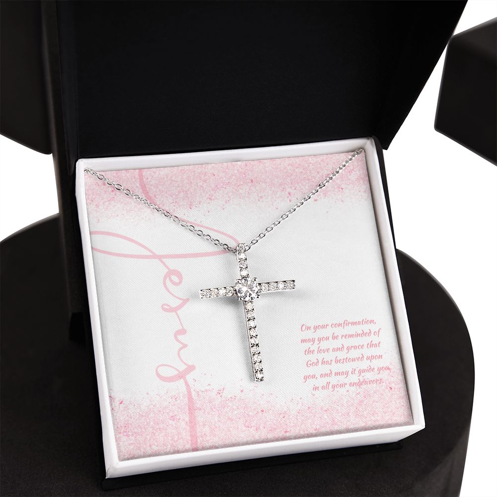 On Your Confirmation, May You reminded of the Love and Grace That God has Bestowed - CZ Cross Necklace