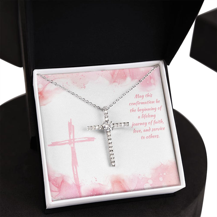 May this confirmation be the beginning of a lifelong journey of Faith - CZ Cross Necklace