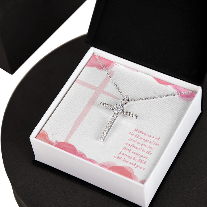 May Your Journey be filled with Love and Grace - CZ Cross Necklace