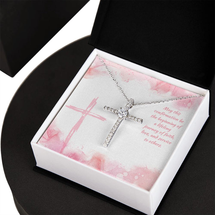 May this confirmation be the beginning of a lifelong journey of Faith - CZ Cross Necklace