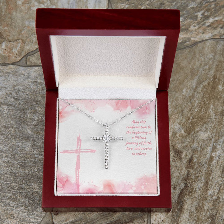 May this confirmation be the beginning of a lifelong journey of Faith - CZ Cross Necklace