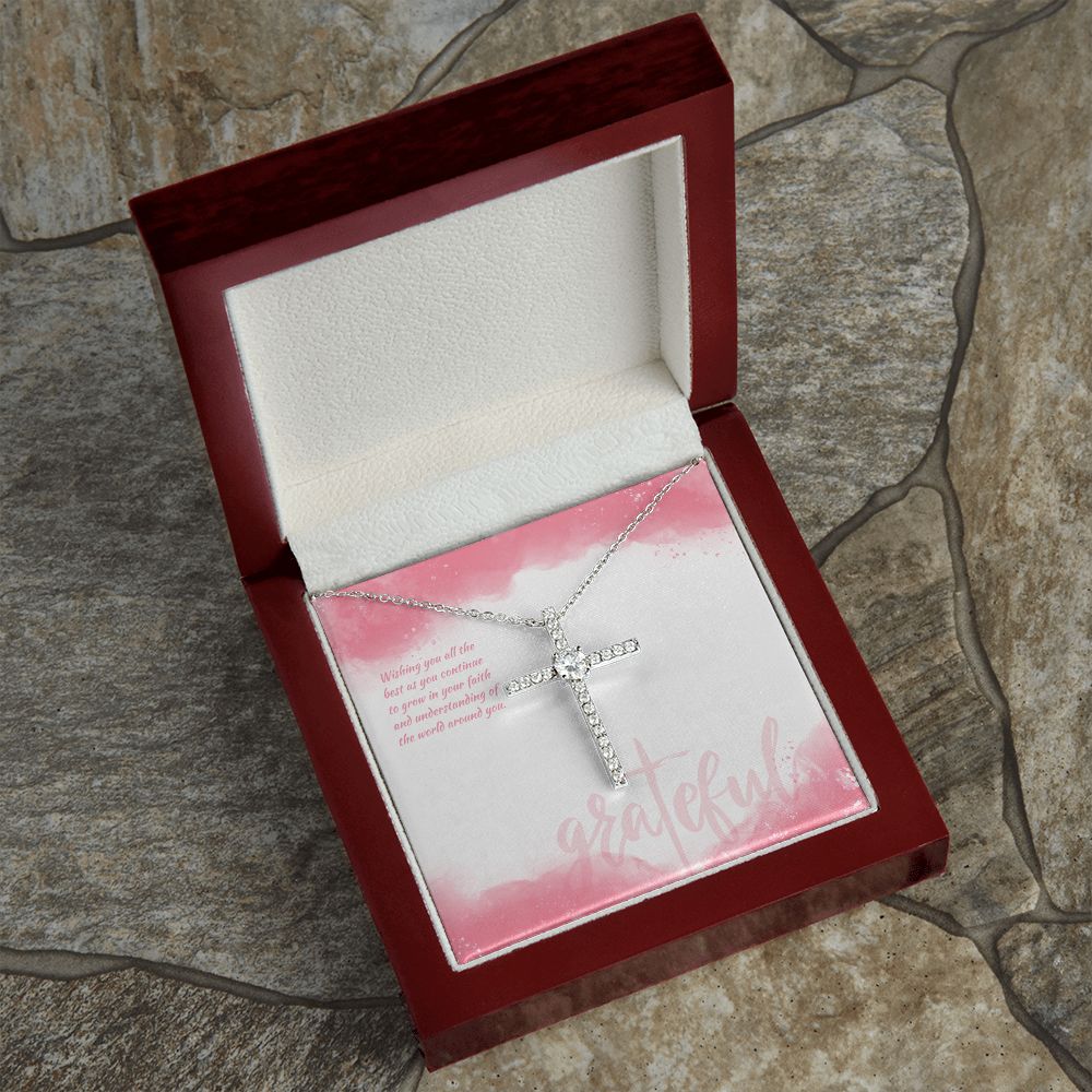 Wishing you all the best as you continue to grow in your Faith - CZ Cross Necklace