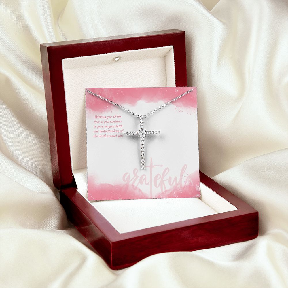 Wishing you all the best as you continue to grow in your Faith - CZ Cross Necklace