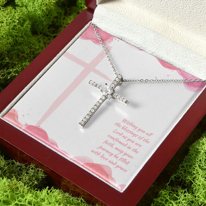 May Your Journey be filled with Love and Grace - CZ Cross Necklace