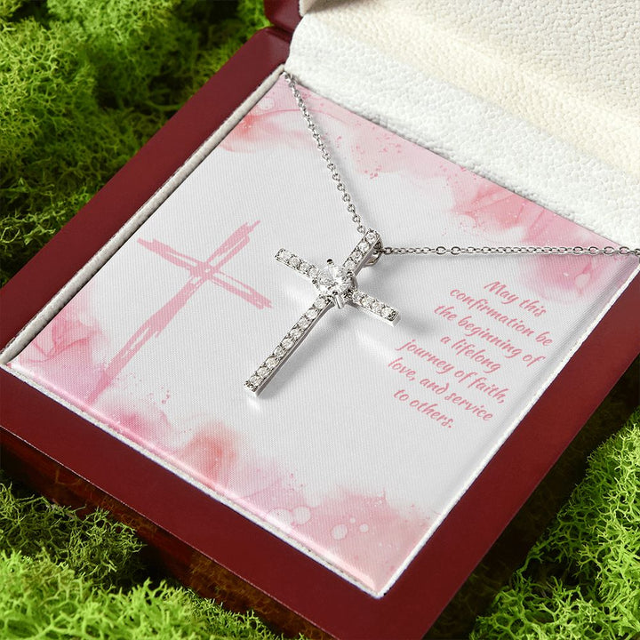 May this confirmation be the beginning of a lifelong journey of Faith - CZ Cross Necklace