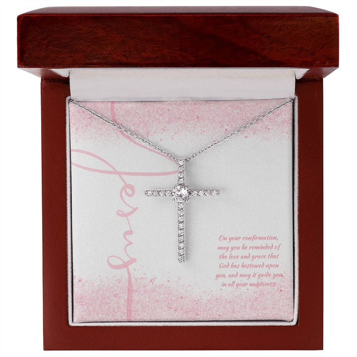 On Your Confirmation, May You reminded of the Love and Grace That God has Bestowed - CZ Cross Necklace