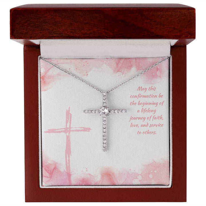 May this confirmation be the beginning of a lifelong journey of Faith - CZ Cross Necklace