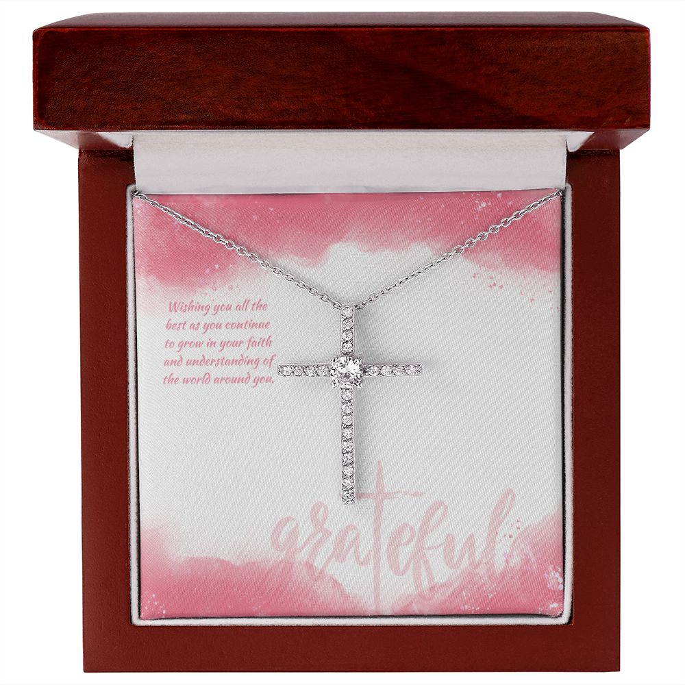 Wishing you all the best as you continue to grow in your Faith - CZ Cross Necklace