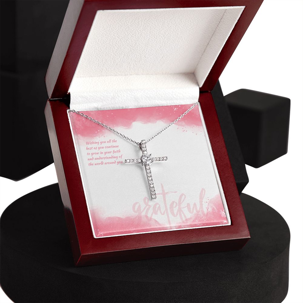 Wishing you all the best as you continue to grow in your Faith - CZ Cross Necklace