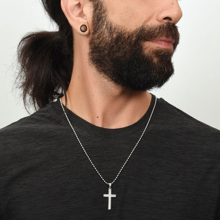 To My Dad | You weren't there to love, support and guide me. Happy Father's Day - Stainless Cross Necklace with Ball Chain